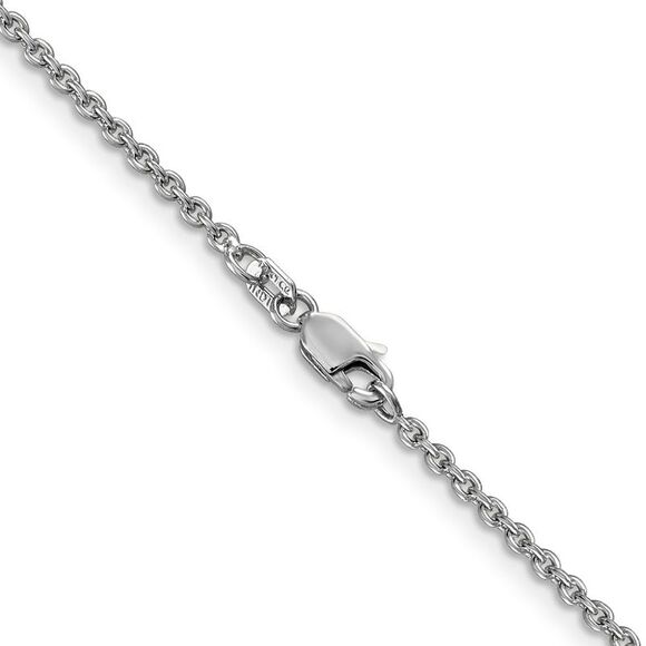 14k White Gold 16 inch 1.8mm Forzantine Cable Lobster Clasp Chain